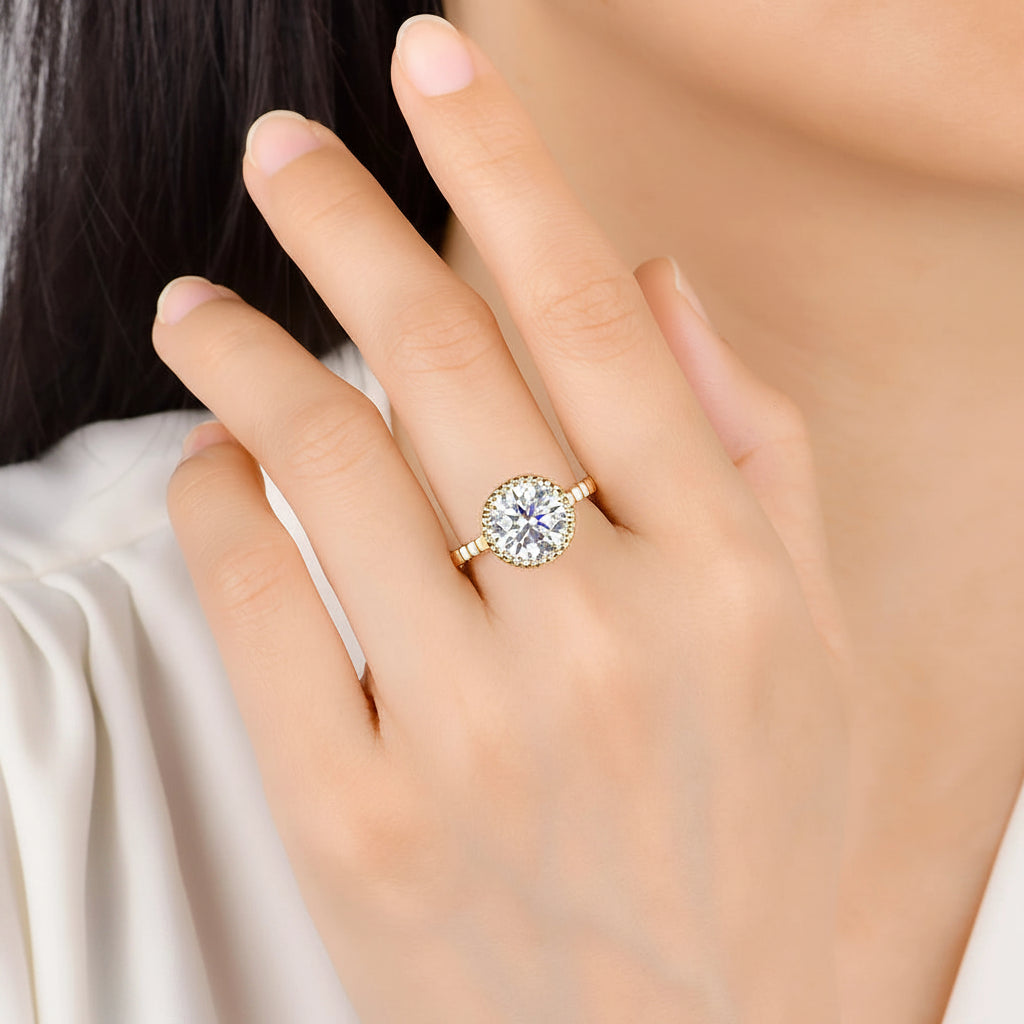 Lumière Bezel Moissanite Ring – side profile detail