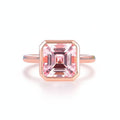 Rose Asscher Pink Sapphire Ring – asscher cut pink sapphire in solid gold by Lunara
