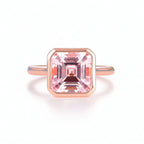 Rose Asscher Pink Sapphire Ring – asscher cut pink sapphire in solid gold by Lunara