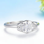 Hexagone Blanc 2CT Moissanite Ring