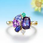 Mystique Alexandrite Cushion Ring – worn on hand