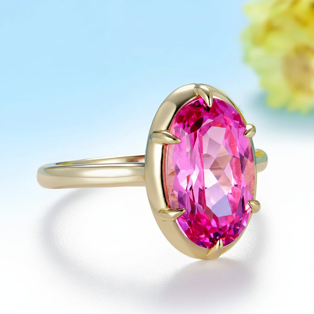 Poire Rose Grande 5.5CT Pink Sapphire Ring – rose gold setting