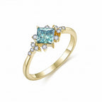 Étincelle Cyan Moissanite Band Ring – yellow gold option