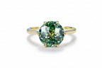 Jubilé Cyan Moissanite Ring – 4CT cyan jubilee cut moissanite in solid gold by Lunara