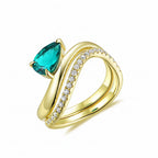 Verdure Émeraude Moissanite Ring – rose gold setting