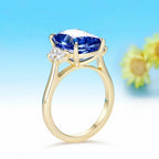 Céleste Sapphire Statement Ring – worn on hand