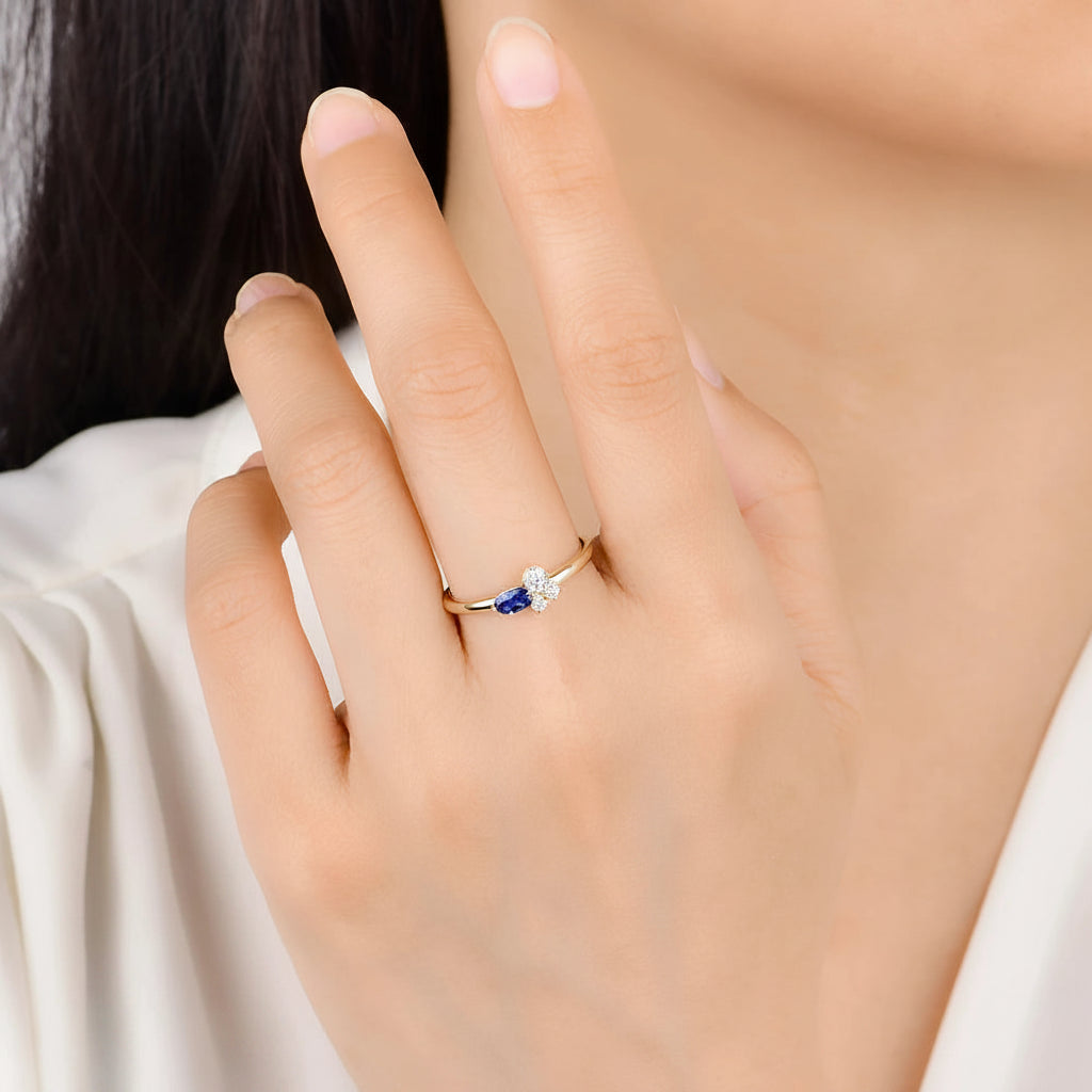 Saphir Diamant Sapphire Diamond Ring – white gold option