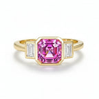 Fleur Rose 2CT Pink Sapphire Moissanite Ring – pink sapphire and moissanite ring in solid gold by Lunara