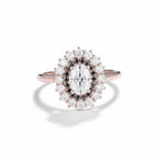 Dualité Moissanite Contrast Ring – dual-tone white and grey moissanite ring in solid gold by Lunara