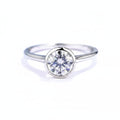 Clarté Bezel Moissanite Ring – 2CT moissanite in sleek gold bezel setting by Lunara