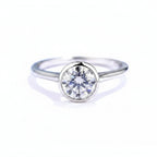 Clarté Bezel Moissanite Ring – 2CT moissanite in sleek gold bezel setting by Lunara