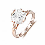 Diamant Asscher Moissanite Ring – white gold setting