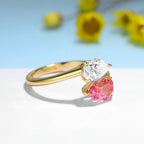 Aurore Padparadscha Moissanite Ring – rose gold setting