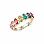 Arc-en-Ciel Rainbow Sapphire Ring – top view of rainbow sapphire band