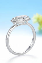 Hexagone Blanc 2CT Moissanite Ring