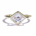 Éclat Rhombus Moissanite Ring – rhombus cut moissanite in solid gold by Lunara