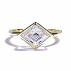 Éclat Rhombus Moissanite Ring – rhombus cut moissanite in solid gold by Lunara