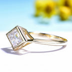 Éclat Rhombus Moissanite Ring – worn on hand