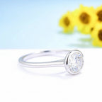 Clarté Bezel Moissanite Ring – white gold option