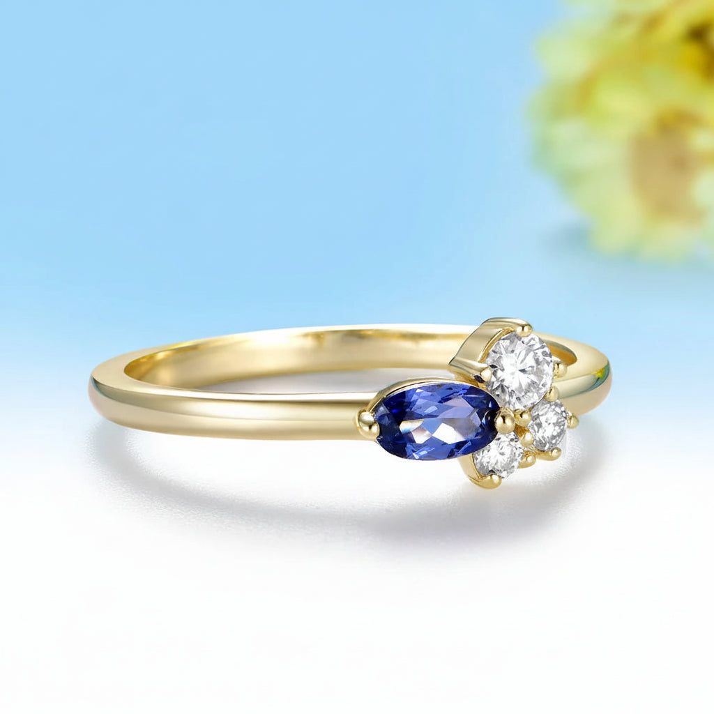 Saphir Diamant Sapphire Diamond Ring – rose gold setting