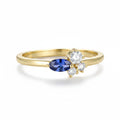 Saphir Diamant Sapphire Diamond Ring – 0.5CTW lab sapphire and diamond ring in solid gold by Lunara
