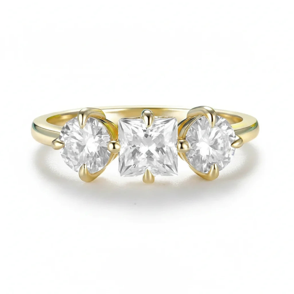 Princesse Band 1.8CTW Moissanite Ring in solid gold by Lunara