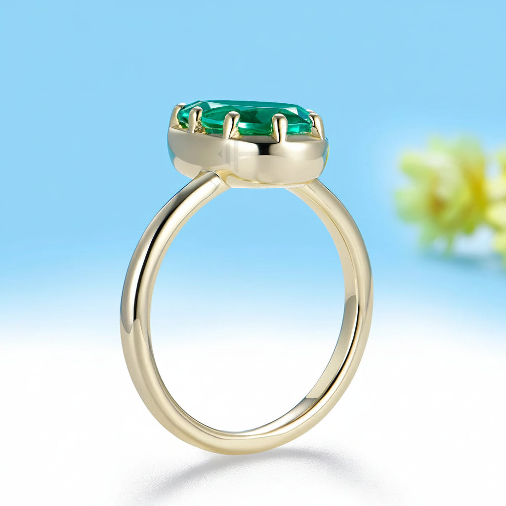 Poire Émeraude 2CT Emerald Pear Ring