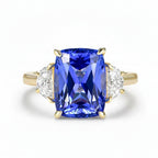 Céleste Sapphire Statement Ring – 7.5CT lab sapphire statement ring in solid gold by Lunara