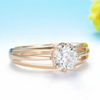 Coussin Classique 1CT Moissanite Ring – yellow gold option