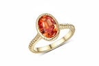 Soleil Orange Sapphire Ring – top view of orange sapphire