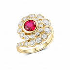 Flamme Ruby Spiral Ring – close-up of ruby stone