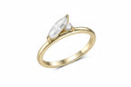 Coussin Oval Moissanite Ring – top view of cushion oval stone