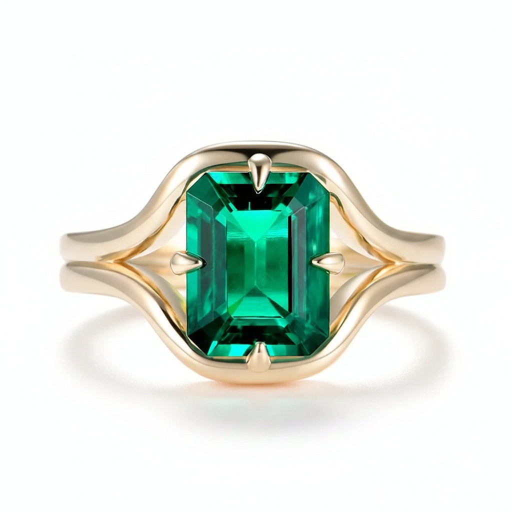 Grande Émeraude 3CT Pear Emerald Ring