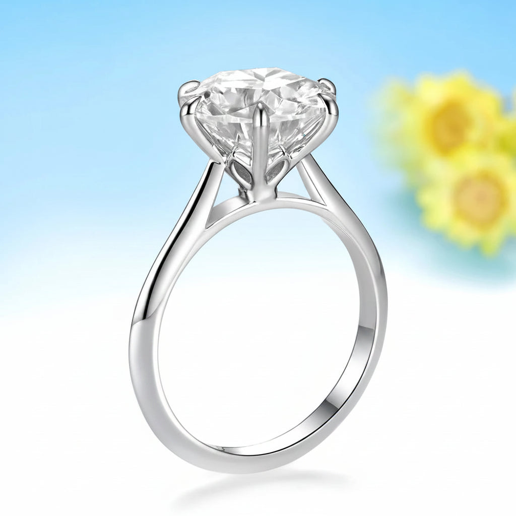 Sakura Moissanite Bloom Ring – yellow gold setting