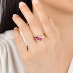 Poire Rose 3.5CT Pink Sapphire Moissanite Ring