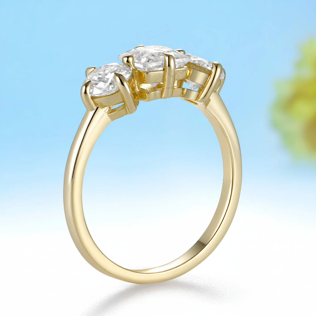 Princesse Band 1.8CTW Moissanite Ring – worn on hand