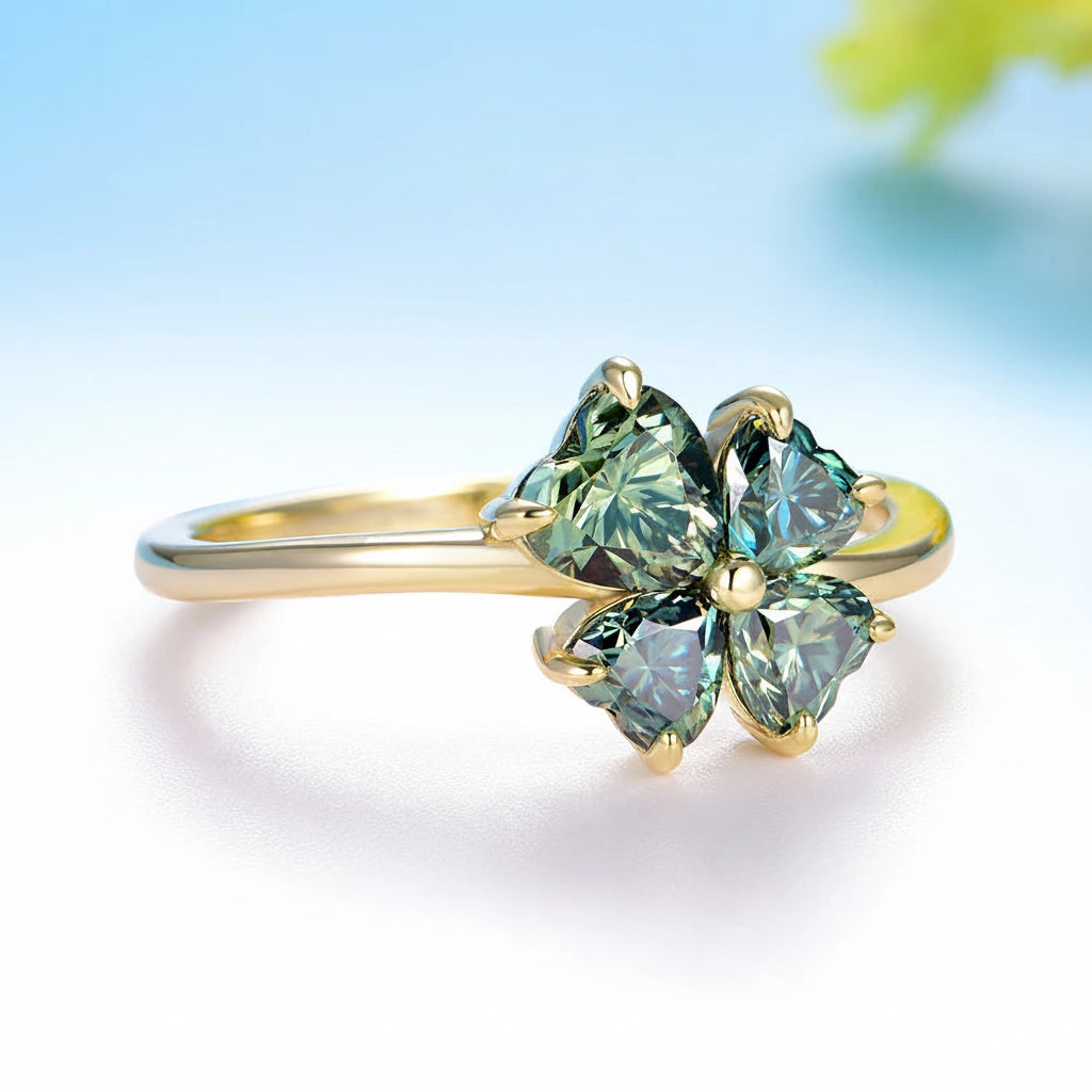 Sérénade Heart Moissanite Ring – worn on hand