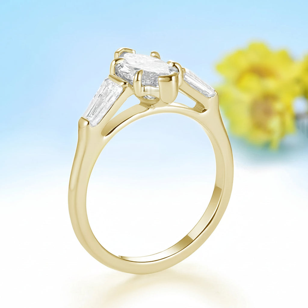 Marquise Éclat 1CT Moissanite Ring – worn on hand