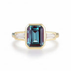 Émeraude Alexandrite Emerald Cut Ring – alexandrite in emerald cut setting in solid gold by Lunara