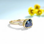 Nuage Bleu Cloudy Moissanite Ring – worn on hand