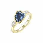 Nuage Bleu Cloudy Moissanite Ring – top view showing cloud-like inclusions