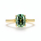 Cyan Trio 3CT OMC Moissanite Ring Set – set of three cyan OMC moissanite rings in solid gold by Lunara