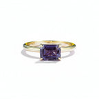 Arc-en-Ciel Alexandrite Emerald Ring – colour-changing alexandrite emerald cut in solid gold by Lunara