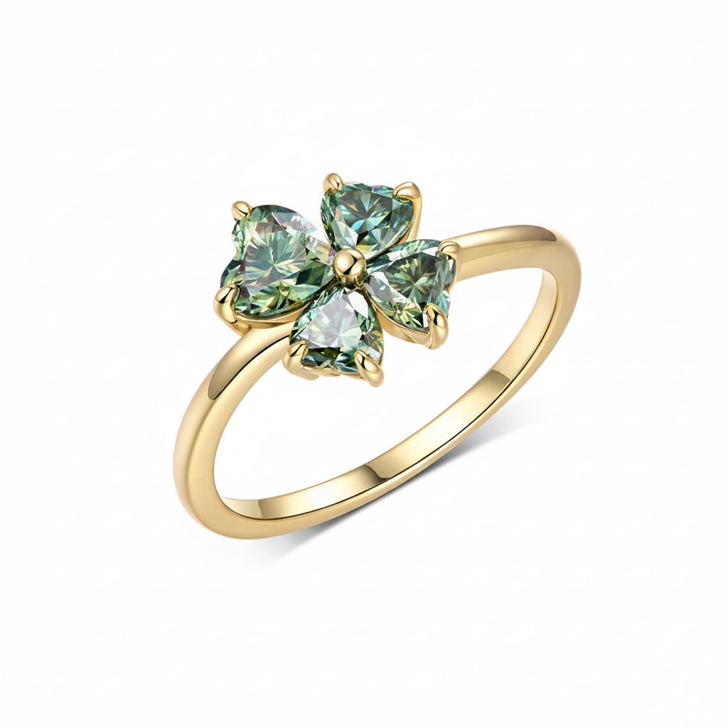 Sérénade Heart Moissanite Ring – side view, heart moissanite ring