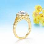 Vintage Rose Moissanite Ring – worn on hand