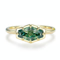 Hexagone Cyan 2CT Moissanite Ring