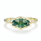 Hexagone Cyan 2CT Moissanite Ring